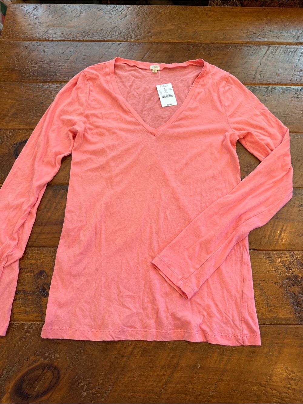 J. Crew Women’s V-Neck Long Sleeve Top - Pink